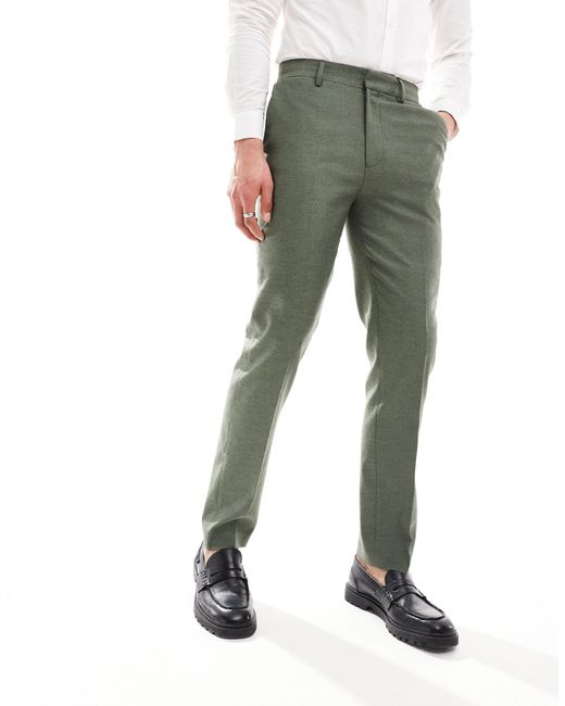 ASOS Green Slim Suit Trousers for men