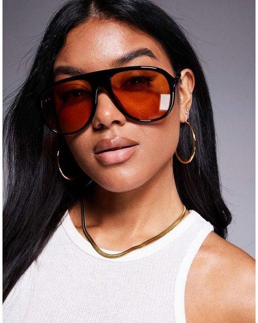 Quay Brown Quay Chart Topper Aviator Sunglasses
