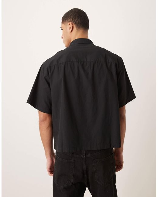 Chemise coupe carrée oversize ASOS pour homme en coloris Black
