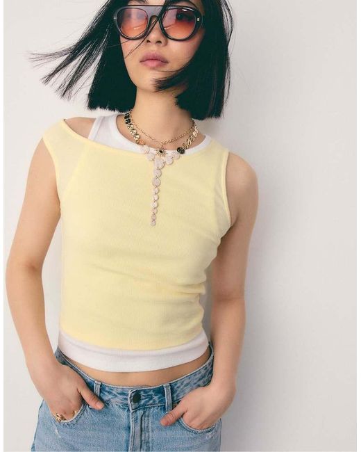 Stradivarius Blue Double Layer T-shirt
