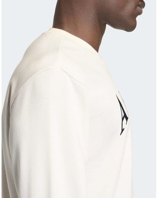 Adidas Originals White Adidas Heritage Graphic Crew Sweatshirt for men