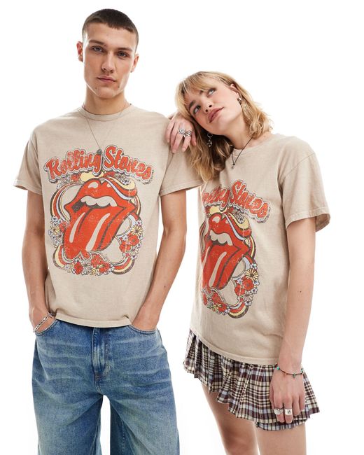 Reclaimed (vintage) Red Unisex Rolling Stones Licensed T-shirt