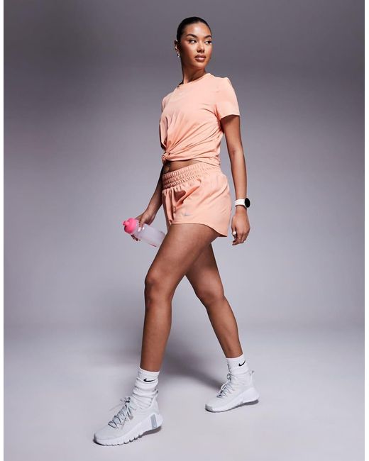Nike Pink Nike One Training Dri-Fit Twisted Cropped T-Shirt