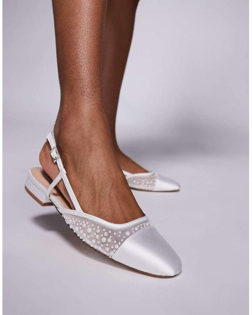 Steve Madden White Belinda-P Pearl Embellished Ballet Flats