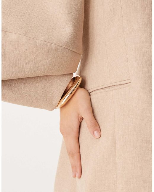 ASOS Natural – kragenloser blazer