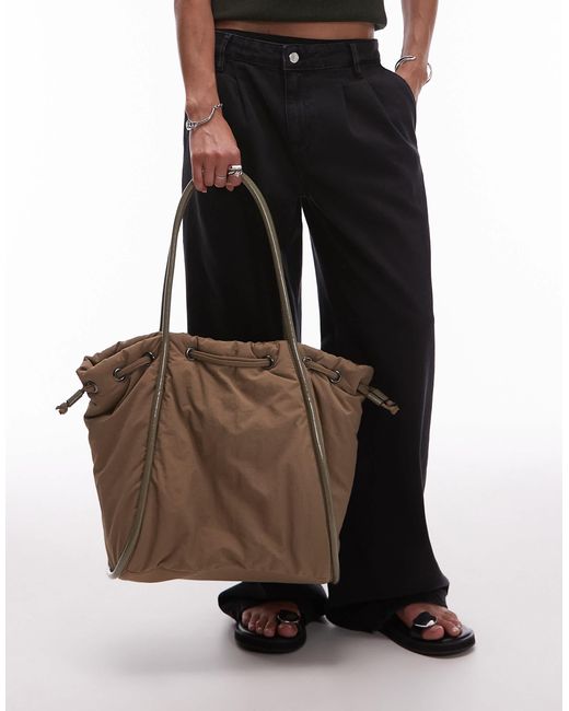 TOPSHOP Brown – selina – tasche aus nylon