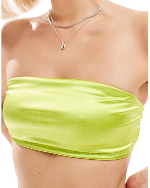 Mix and match - top bikini a fascia lime di Monki in Green