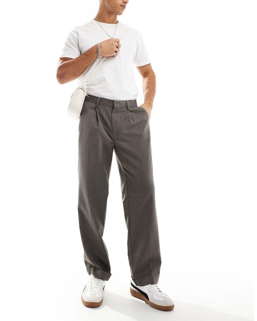 ASOS Gray Smart Straight Leg Pants for men
