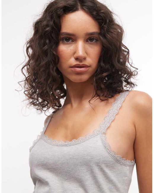 Collusion White Lace Trim Cami Top