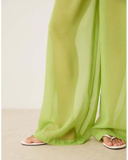 esmé studios Green Esmee Exclusive Mesh Beach Trouser Co-ord