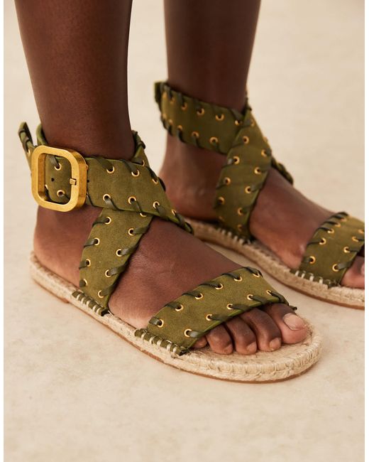 Jazzy - sandales style espadrilles avec détails au point ASOS en coloris Natural