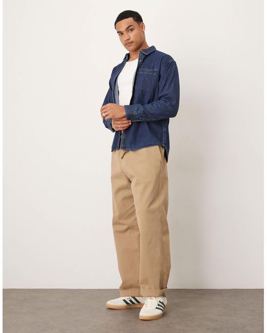 Chemise en jean à manches longues - foncé délavé Abercrombie & Fitch pour homme en coloris Blue