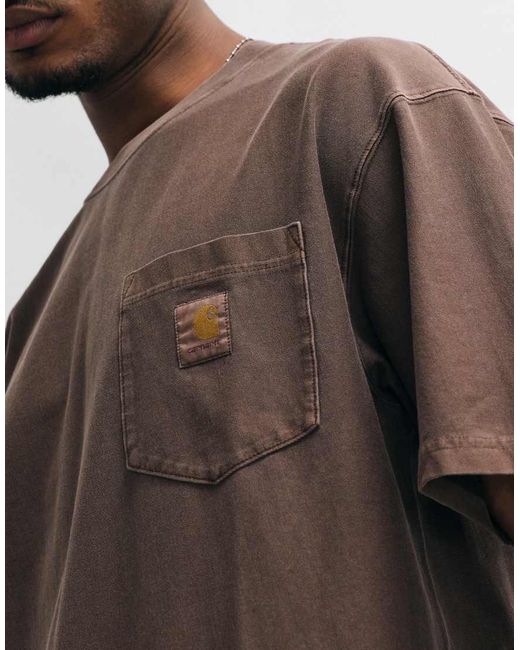 Carhartt Brown Loose Pocket T-shirt for men