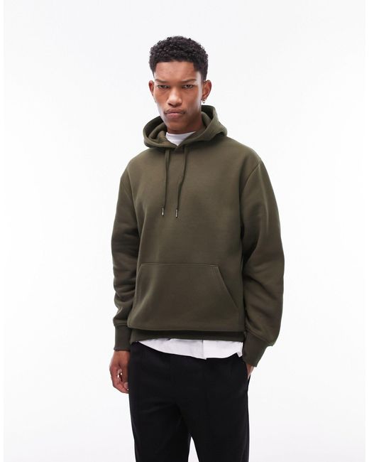 Topman green online hoodie