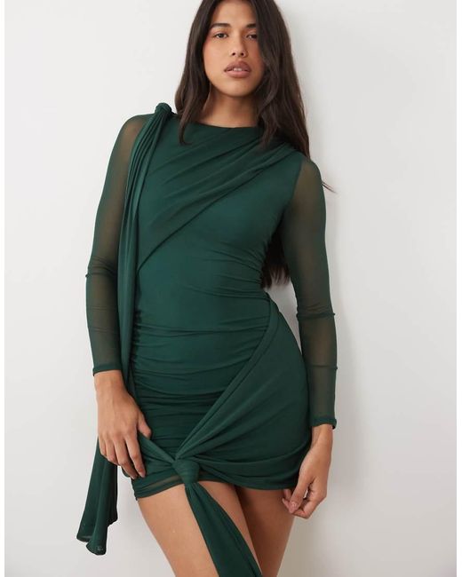 ASOS Green Tie Side Mini Dress