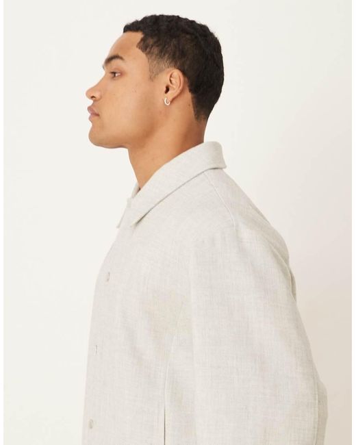 ASOS Natural Smart Melange Blouson Jacket for men