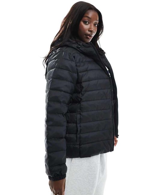ONLY Black Hooded Puffer Jacket
