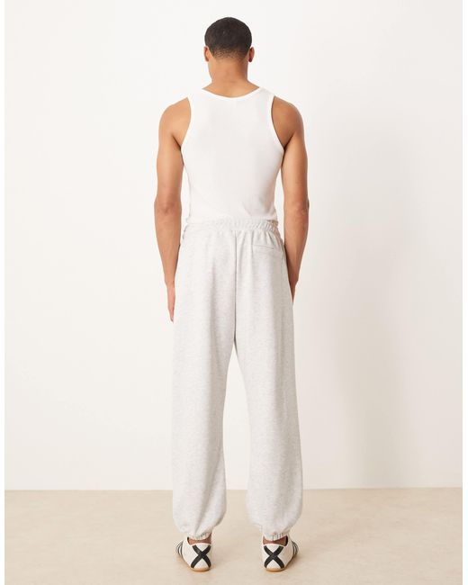 ASOS White Tapered Fit Loopback Sweatpants for men