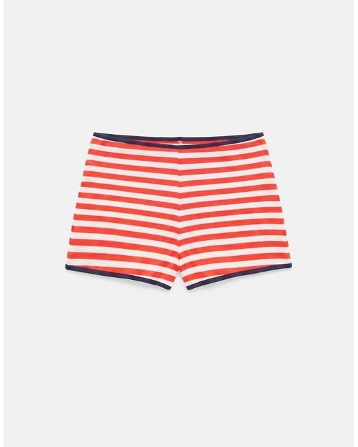 Pull&Bear Red Striped Ribbed Shorts