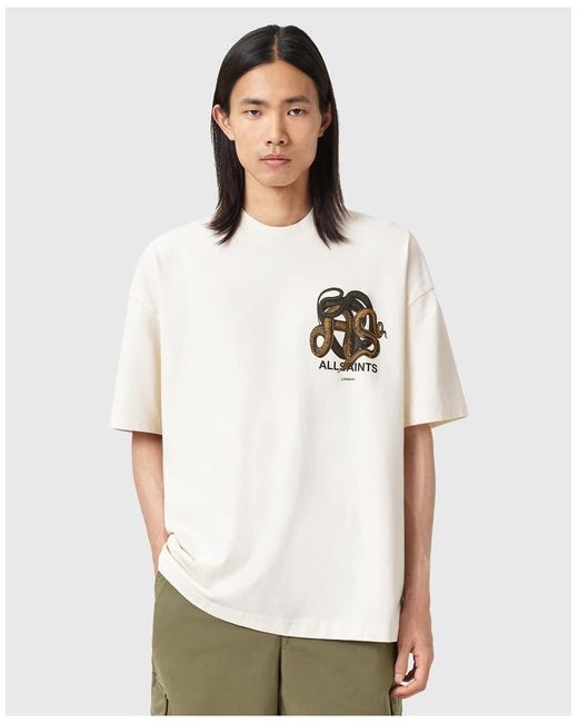 Camiseta Con Estampado Gráfico En La Espalda Reticulate De -Neutro AllSaints de hombre de color White