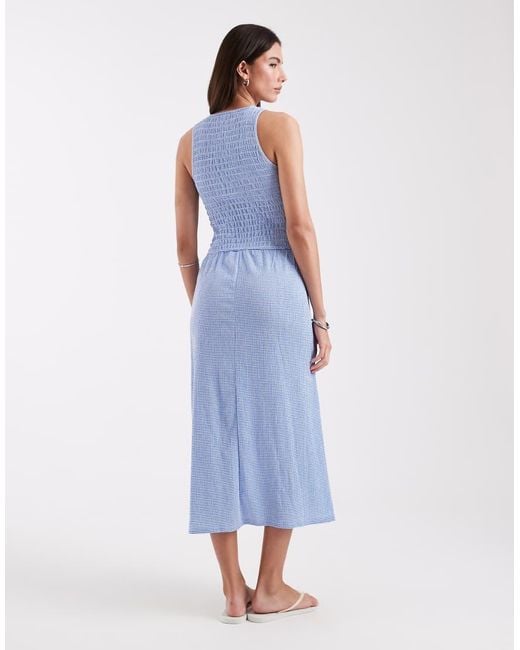 ONLY Blue Sleeveless Midaxi Smock Dress