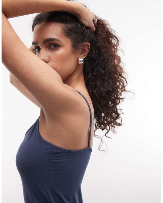 Weekday Blue V Neck Cami Mini Dress