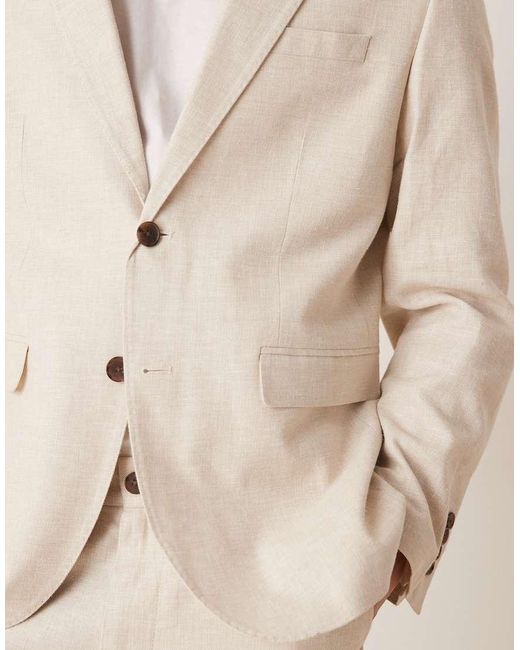 Americana Color Crema De Lino Malik De -Blanco SELECTED de hombre de color Natural