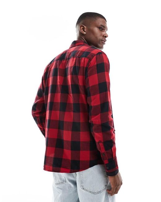Jack & Jones Red Essentials Brushed Check Shirt for men