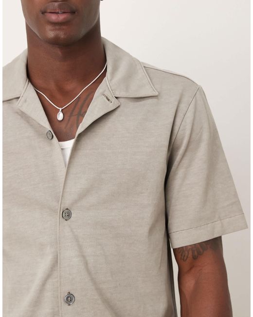 ARKET Gray Pure Cotton Heavyweight Jersey Short Sleeve Shirt for men