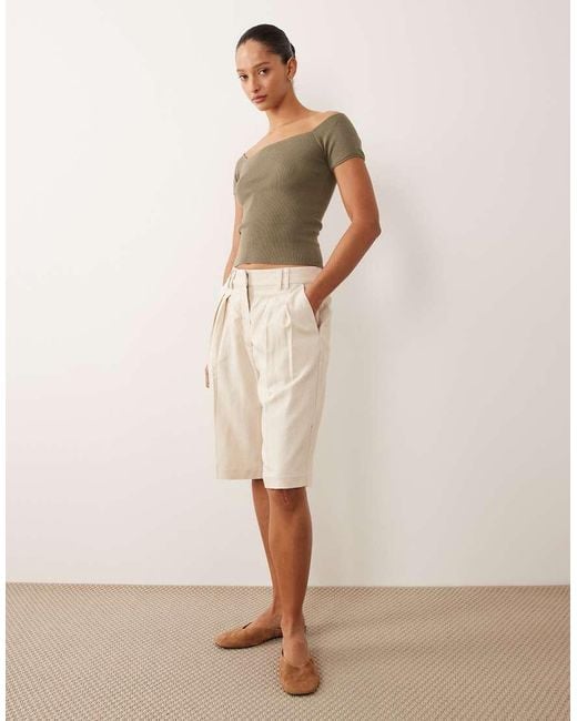 Mango Natural Teen Off Shoulder Top