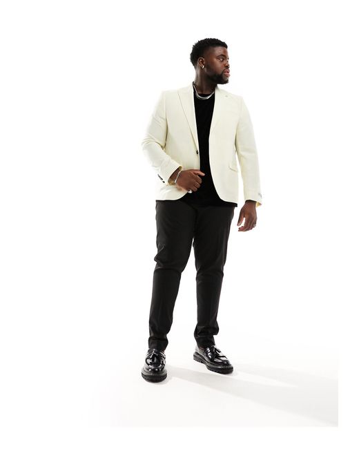 Plus - buscot - giacca da abito nera di Twisted Tailor in White da Uomo