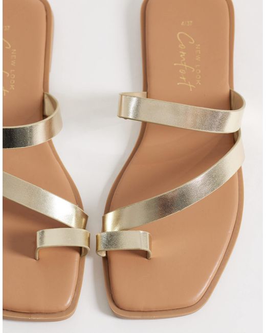 New Look White Multi Strap Toe Loop Sandal
