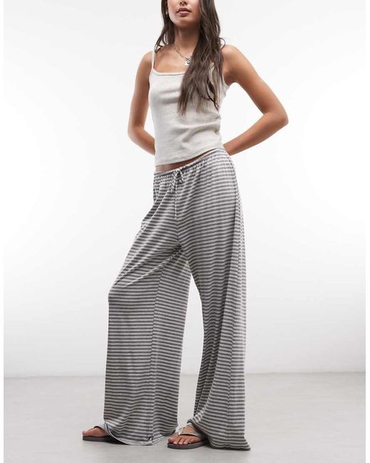 Weekday Gray Wide Leg Drape Trousers