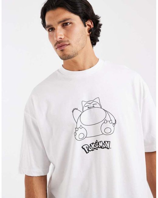 ASOS Blue Oversized T-shirt With Pokemon Snorlax Print for men