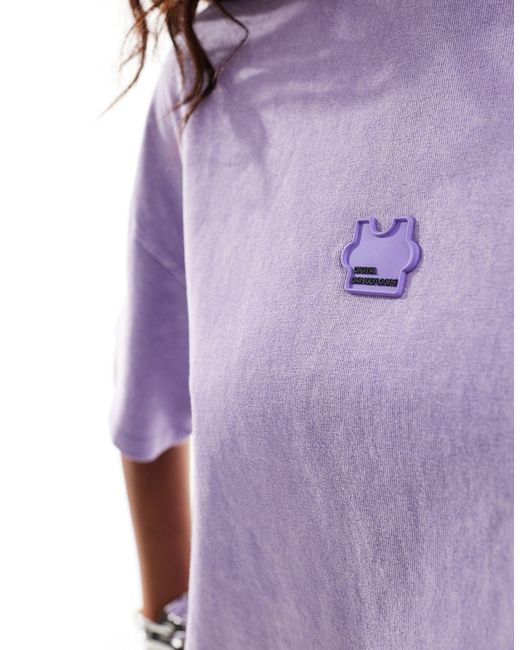 Urban Revivo Purple Washed Oversized T-shirt