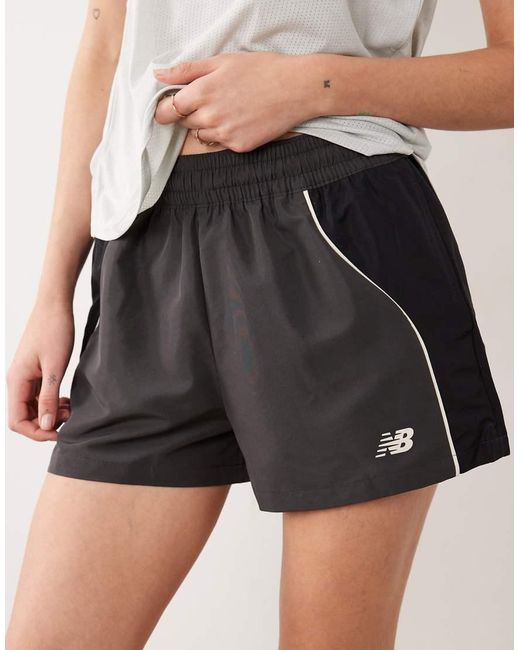 New Balance White Trackside Woven Short