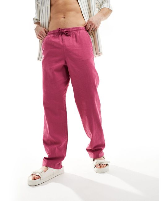 Pantalones rosas holgados con cintura elástica ASOS de hombre de color Pink