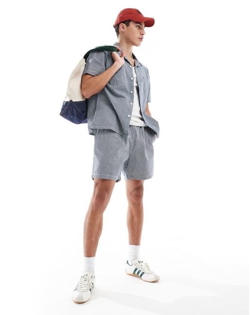 Levi's Blue Xx Chino Bay Drawstring Stripe Twill Shorts for men