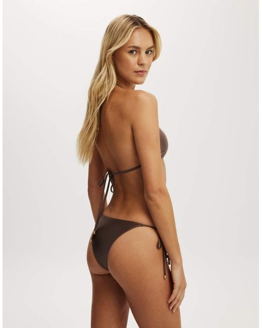 Cotton On Natural String Tie Side Brazilian Bikini Bottom