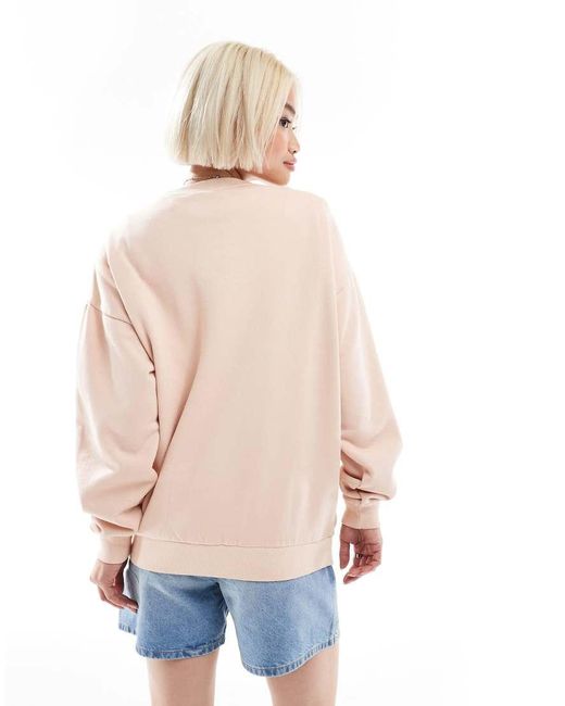 Sudadera Color Melocotón Lavado Extragrande Con Estampado Gráfico De -Rosa Daisy Street de color Pink