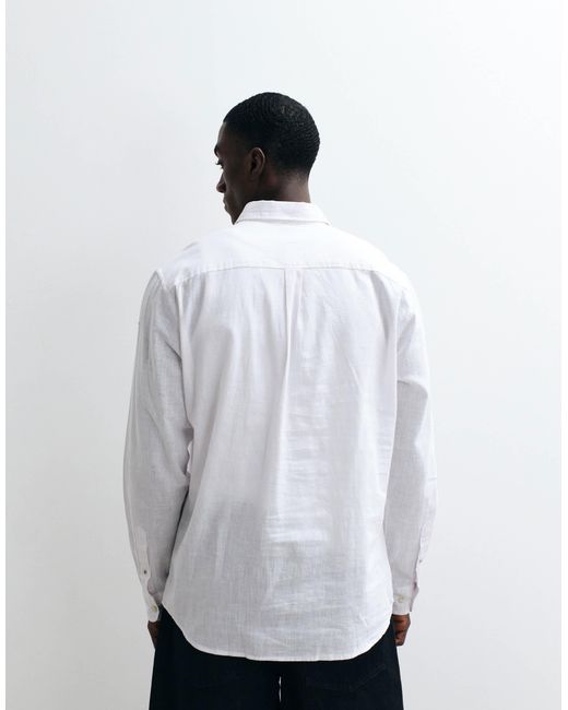 Jack & Jones – hemd aus leinenmix in Natural für Herren