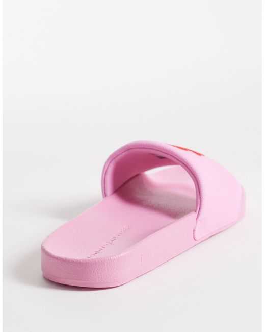 Tommy Hilfiger Pink Script Logo Pool Sliders