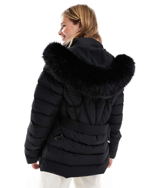 Threadbare Black Hooded Ski Jacket