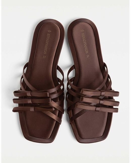 Stradivarius Brown – flache pantoletten