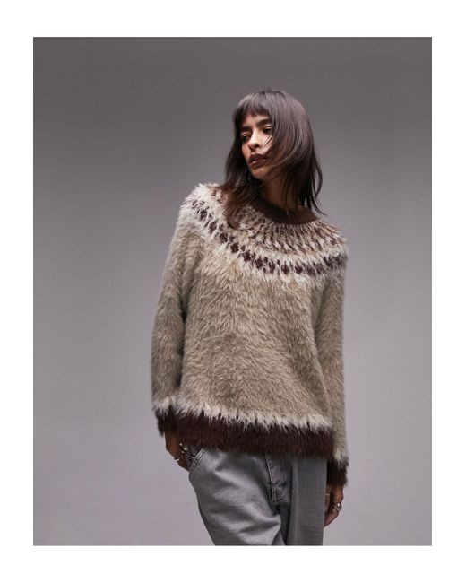 Topshop fair isle clearance sweater