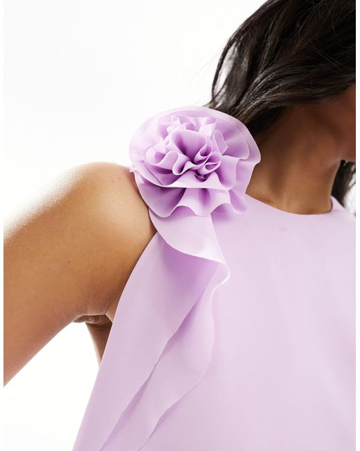 Bardot Purple Corsage High/low Mini Dress