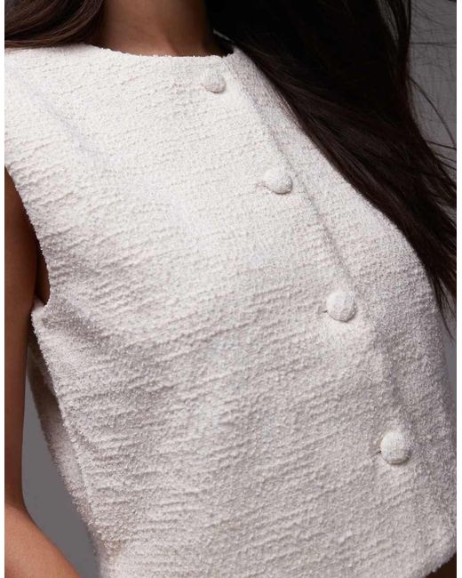 Chaleco De Sastre Con Cuello Redondo De Mango de color Gray