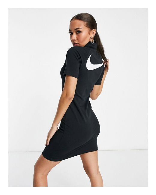 Nike Swoosh High Neck Dress With Kimono Sleeves in Black | Lyst Canada