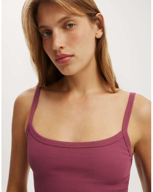 Cotton On Red Goldie Rib Scoop Cami