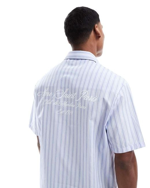 River Island Blue Boxy Fit Short Sleeve Shirt for men